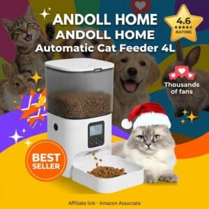 ANDOLL HOME Automatic Cat Feeder 4L with Voice Recorder