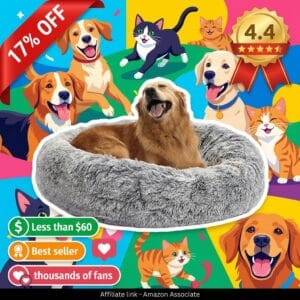 Bedfolks Calming Donut Dog Bed – Anti-Anxiety, Large Dogs