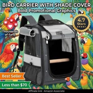 Bird Carrier Backpack with Shade Cover and Adjustable Perch