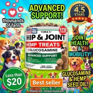 YUMA’S Hemp Hip and Joint Supplement for Dogs, 170 Chews