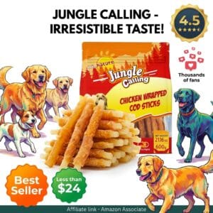 Jungle Calling Chicken Wrapped Cod Sticks Dog Treats, 35-Count