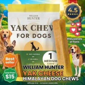 William Hunter Yak Cheese Himalayan Dog Chews, Long Lasting Natural