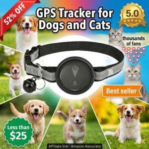 GPS Tracker for Dogs and Cats – No Monthly Fee, iOS Find My