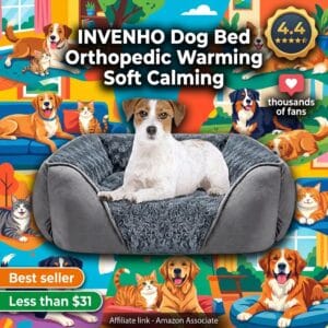 INVENHO Orthopedic Calming Dog Bed with Bolsters All Sizes