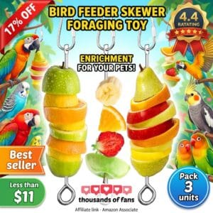 Parrot Fruit Skewer Feeder Foraging Toy for Bird Cage
