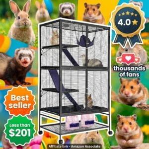 Garvee 4-Tier Metal Cage for Ferrets, Hamsters and Rabbits