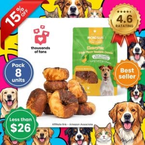 MON2SUN Duck Chicken Rawhide Donut Dog Chews 8 Count
