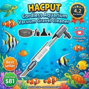 HACPUT Cordless Aquarium Vacuum Gravel Cleaner 6-in-1